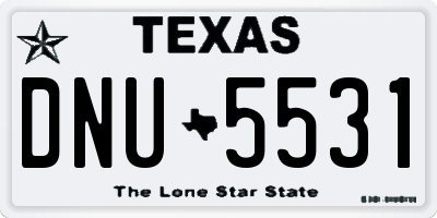 TX license plate DNU5531