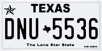 TX license plate DNU5536