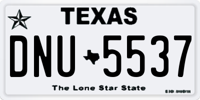 TX license plate DNU5537