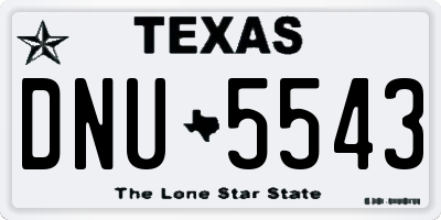 TX license plate DNU5543