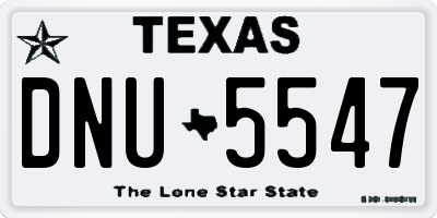 TX license plate DNU5547