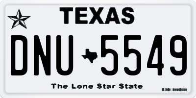 TX license plate DNU5549