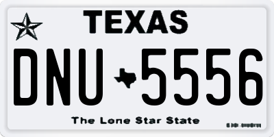 TX license plate DNU5556