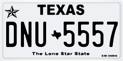 TX license plate DNU5557