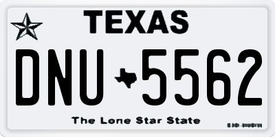 TX license plate DNU5562