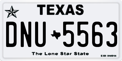 TX license plate DNU5563