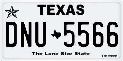 TX license plate DNU5566