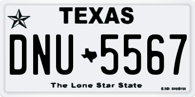 TX license plate DNU5567
