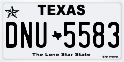 TX license plate DNU5583