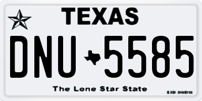 TX license plate DNU5585