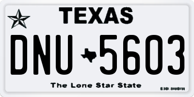 TX license plate DNU5603