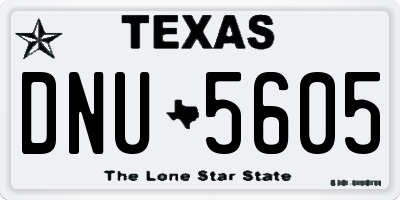TX license plate DNU5605