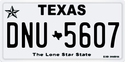 TX license plate DNU5607