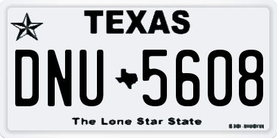 TX license plate DNU5608