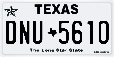 TX license plate DNU5610