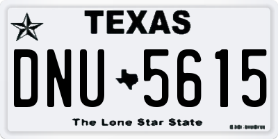 TX license plate DNU5615
