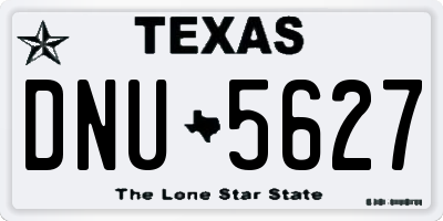 TX license plate DNU5627