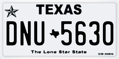 TX license plate DNU5630