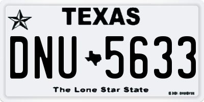 TX license plate DNU5633