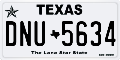 TX license plate DNU5634
