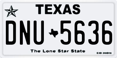 TX license plate DNU5636