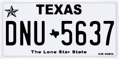 TX license plate DNU5637