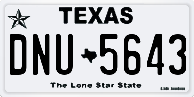 TX license plate DNU5643