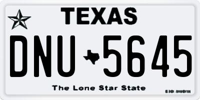TX license plate DNU5645