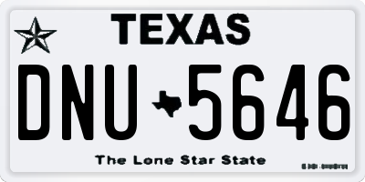TX license plate DNU5646