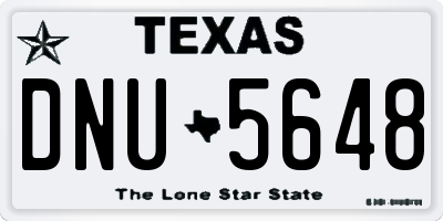 TX license plate DNU5648