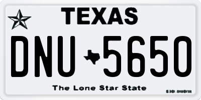 TX license plate DNU5650