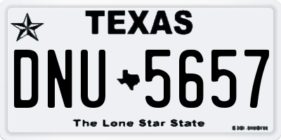 TX license plate DNU5657