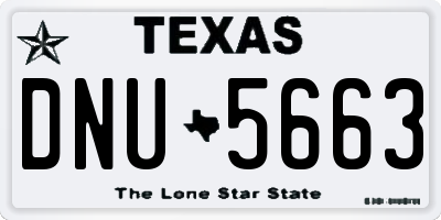 TX license plate DNU5663