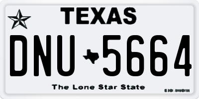 TX license plate DNU5664