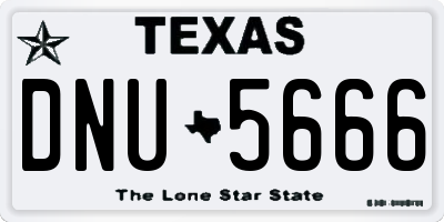TX license plate DNU5666