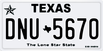 TX license plate DNU5670