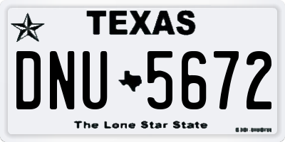 TX license plate DNU5672