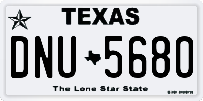 TX license plate DNU5680
