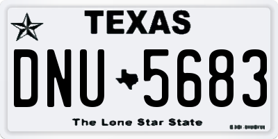 TX license plate DNU5683