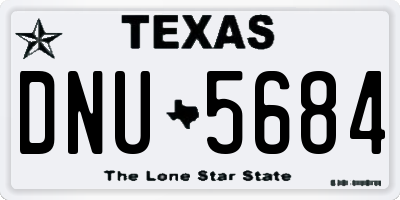 TX license plate DNU5684