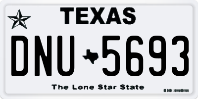 TX license plate DNU5693