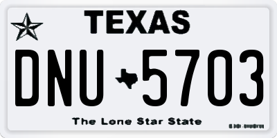 TX license plate DNU5703