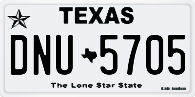 TX license plate DNU5705