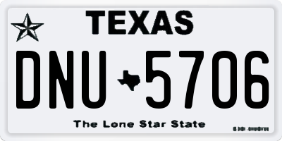 TX license plate DNU5706