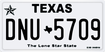 TX license plate DNU5709