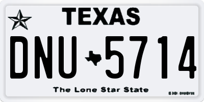 TX license plate DNU5714