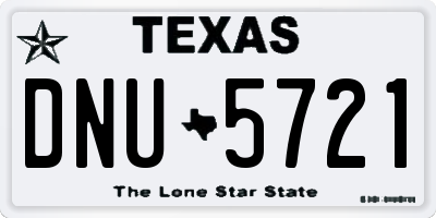 TX license plate DNU5721
