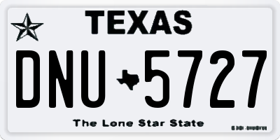 TX license plate DNU5727