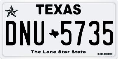TX license plate DNU5735