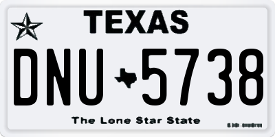 TX license plate DNU5738